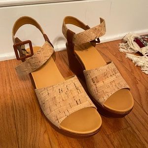 Kork-Ease Keirn Platform Cork and Leather Wedges